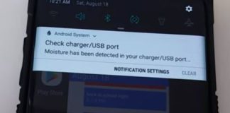 Wilgoć wykryta w porcie ładowania telefonu Samsung