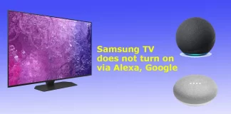 Mój telewizor Samsung nie włącza się przez SmartThings, Alexę, Google