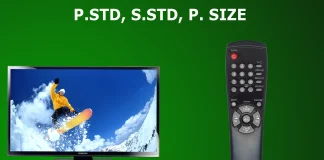 Znaczenie przycisków P.STD, S.STD, P. SIZE na pilocie telewizora