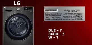 Numer modelu suszarki LG, wyjaśnienie dekodowania