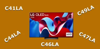 Różnica w telewizorach LG OLED pomiędzy modelami C41LA, C44LA, C45LA, C46LA, C47LA, C48LA, C49LA