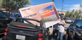 Czy 75-calowy telewizor można przewozić w samochodzie?