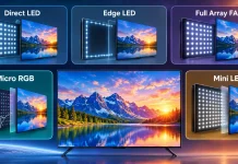 Wyjaśnienie rodzajów podświetlenia telewizorów, Direct LED, Edge LED, Full Array FALD, Micro RGB i Mini LED